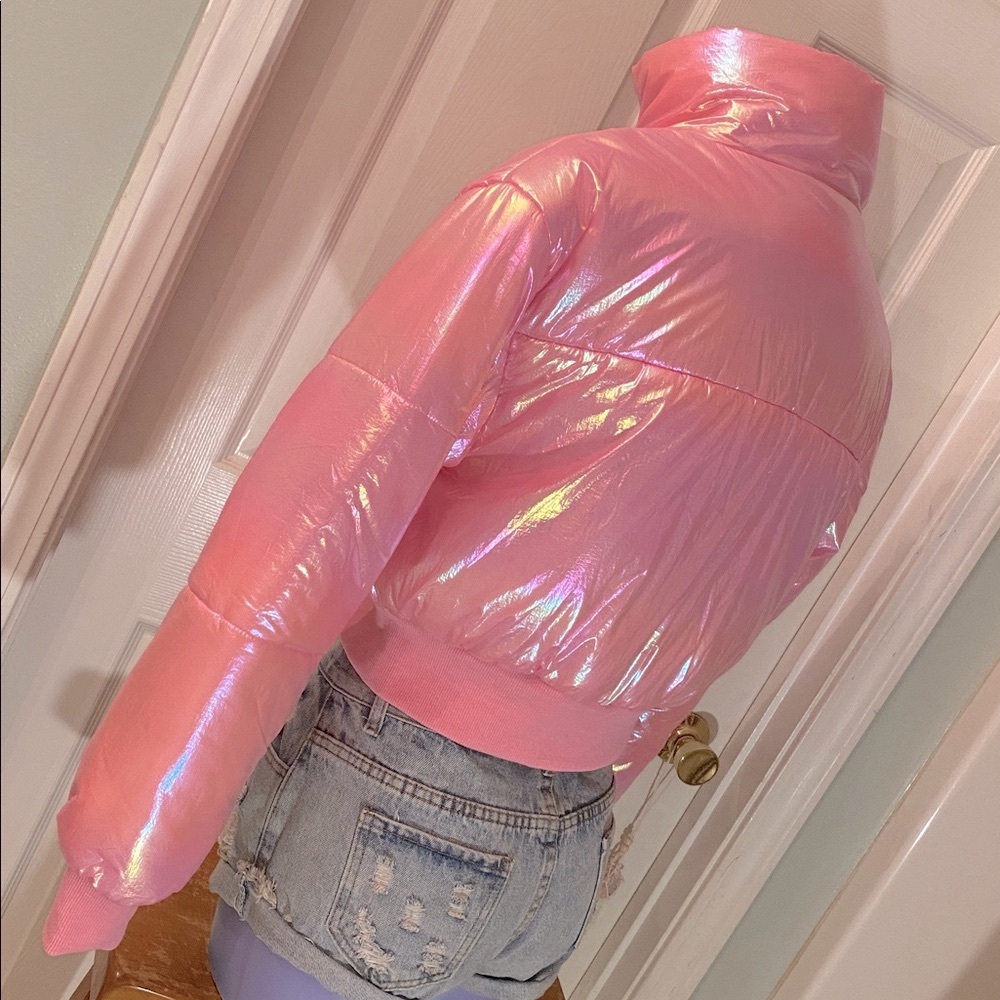 EN MERCI Shimmering Pink Women's Puffer Jacket ObO - Picture 8 of 13